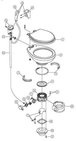 Traveler Toilet Parts R/V and Marine - 111 Traveler Lite Parts ...  111 Traveler Lite Parts